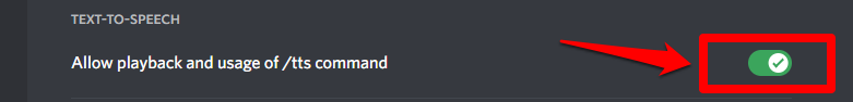 Closeup picture illustrating how to enable TTS on Discord