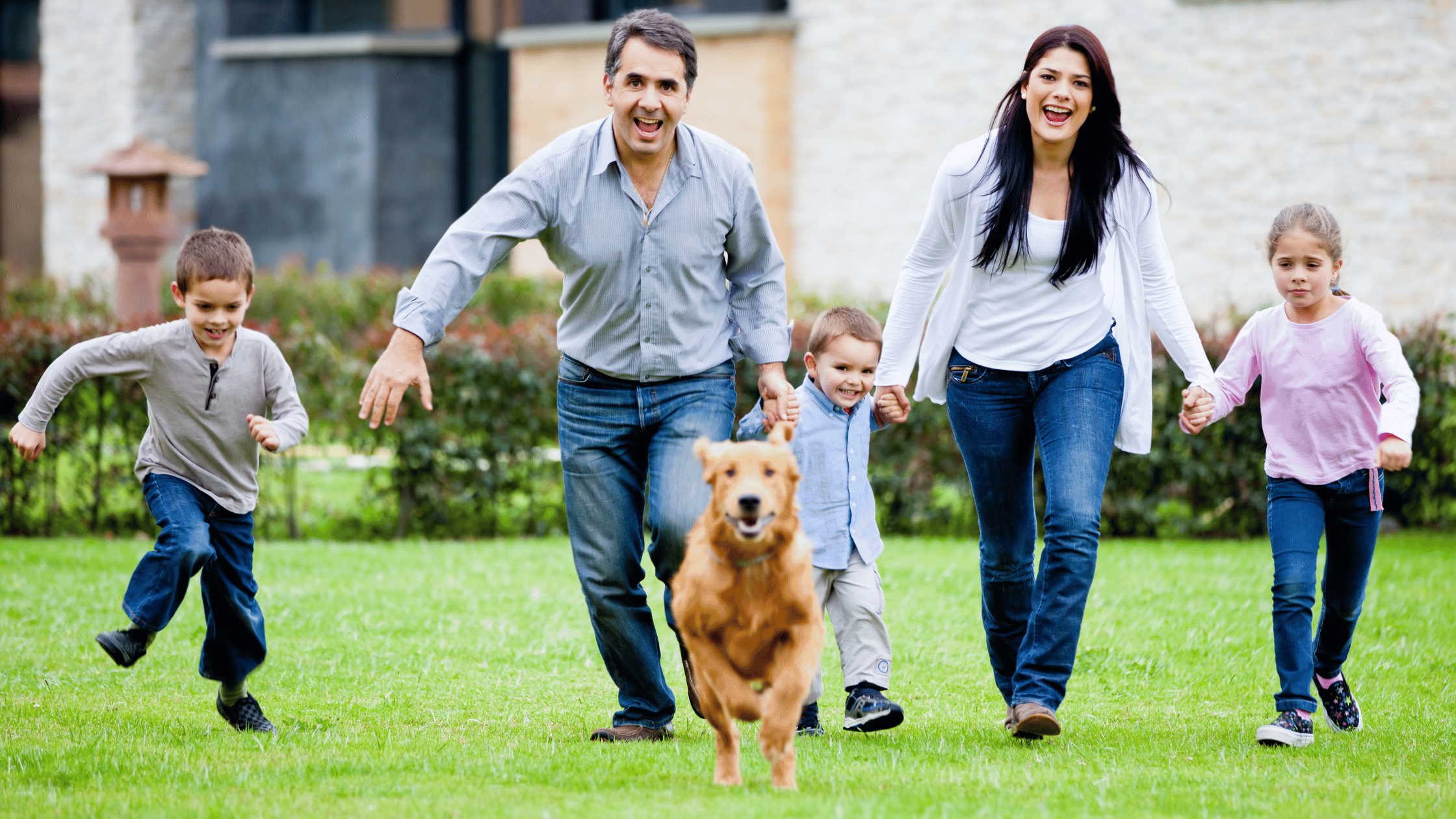 Pet owners in their rental home
