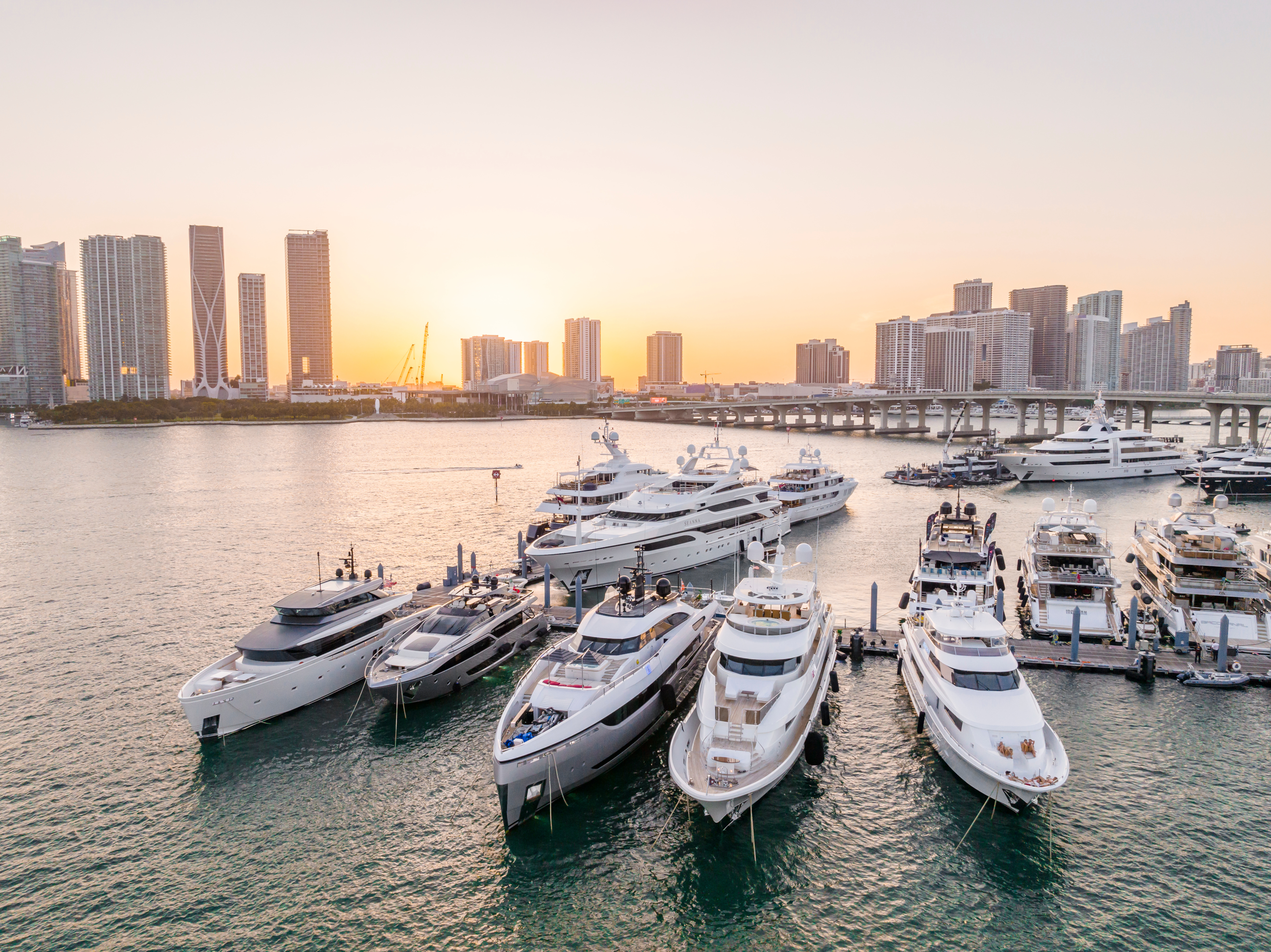 Yachts in Miami Marina, Florida