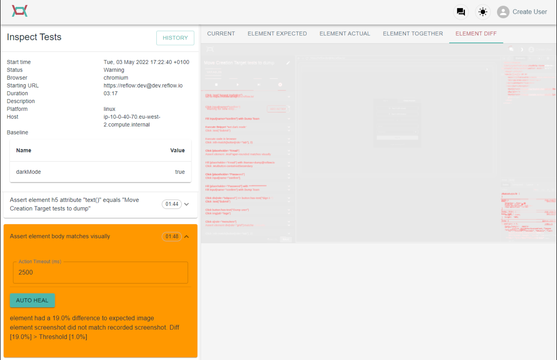 Inspect Tests Details in the Re-flow Construction Software