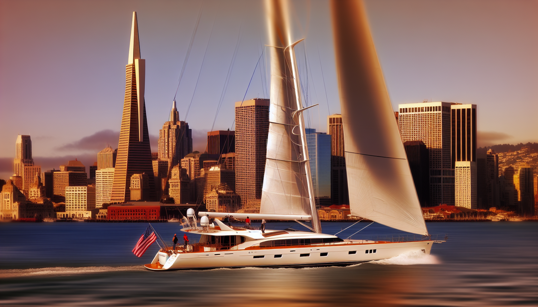 A luxurious yacht sailing in the waters of Seattle