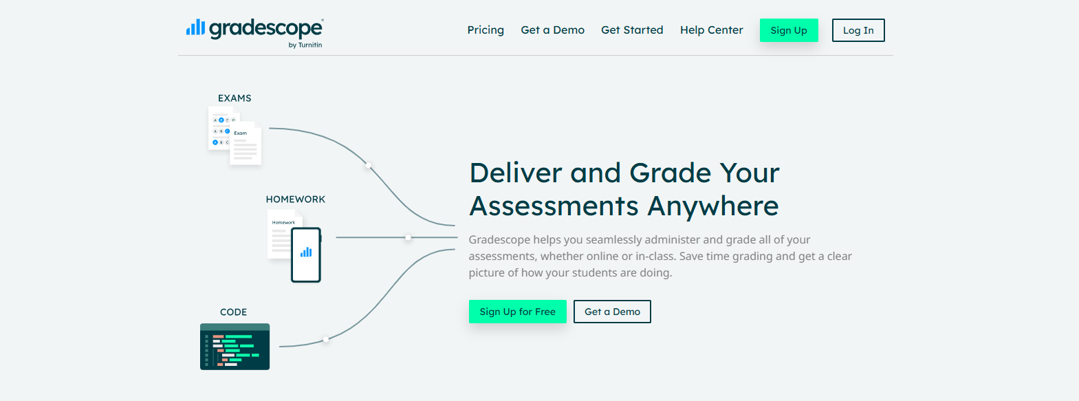 Online assessment and grading platform enabling educators to create, deliver, and grade exams, homework, and coding assignments efficiently.