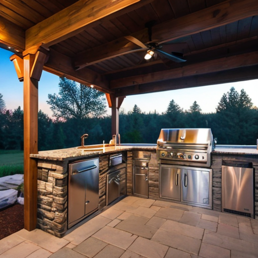 Outdoor kitchen under larger pergolas.  Utilizing an outdoor kitchen is quite popular, depending on the size of the pergola.