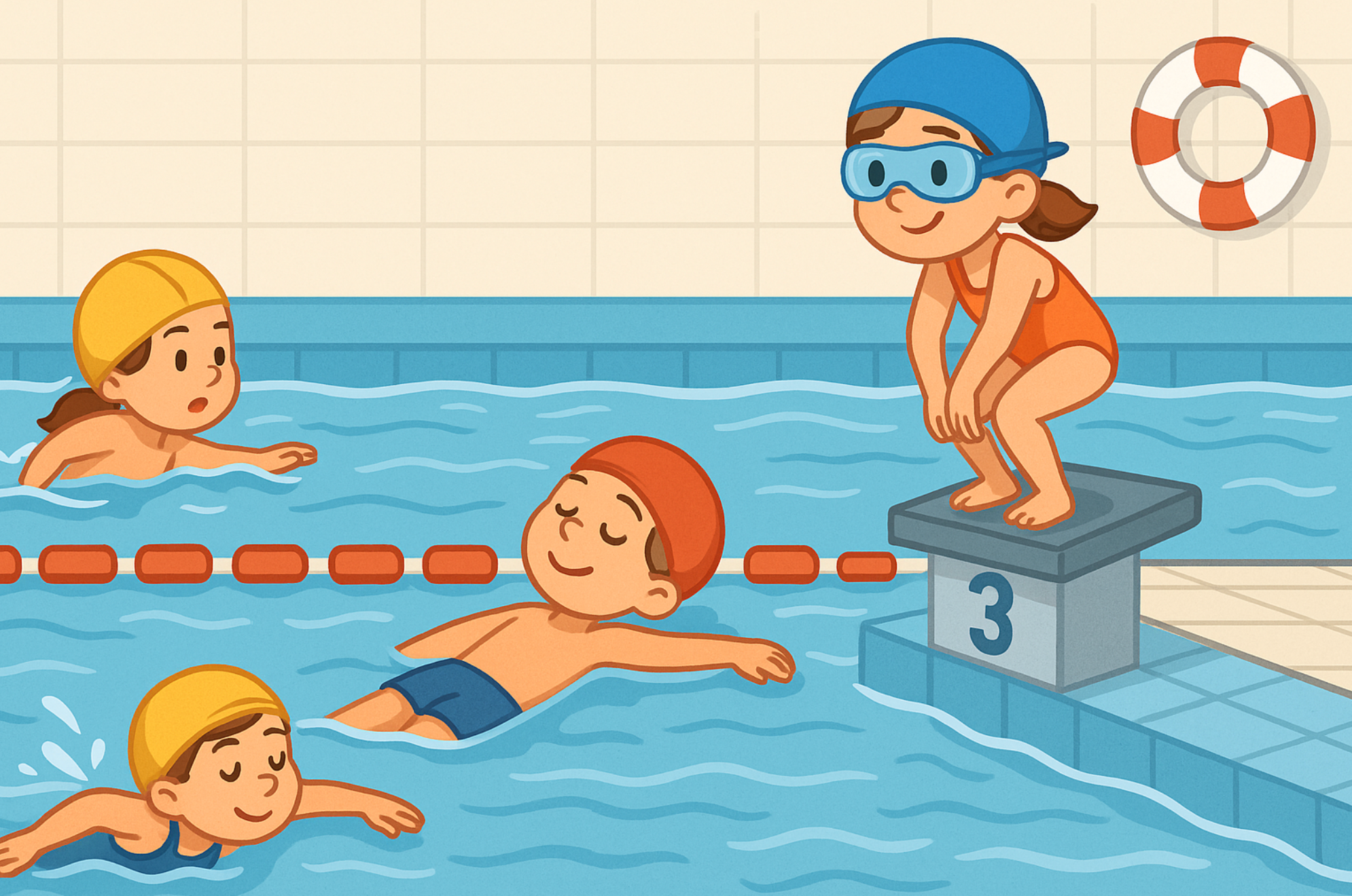 Schwimmkurs mit Sprung vom Beckenrand