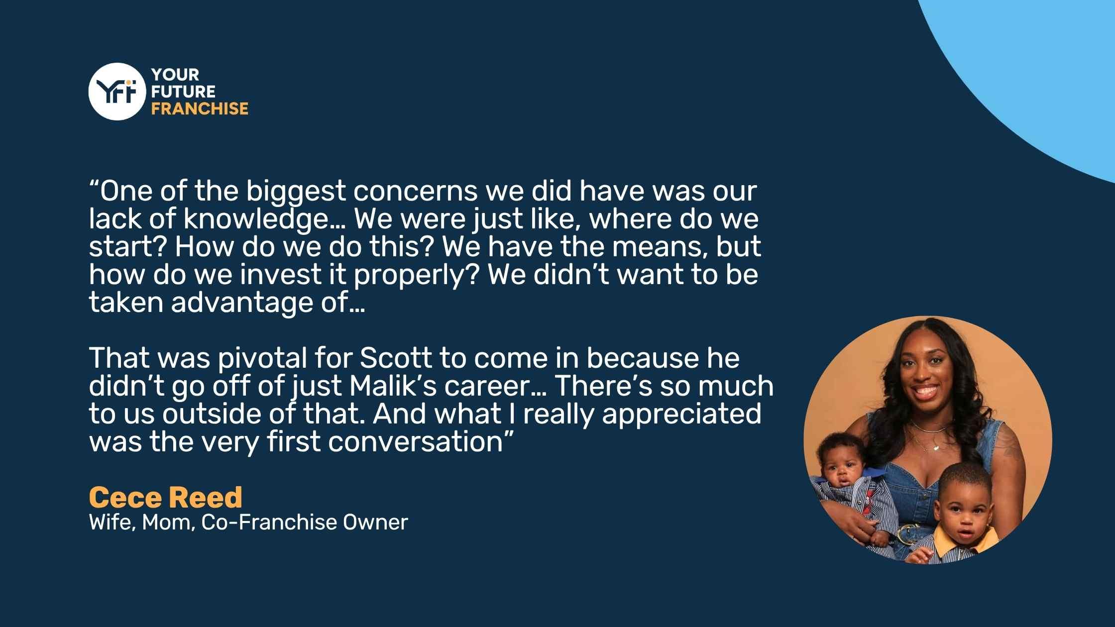 “One of the biggest concerns we did have was our lack of knowledge" Cece Reed 