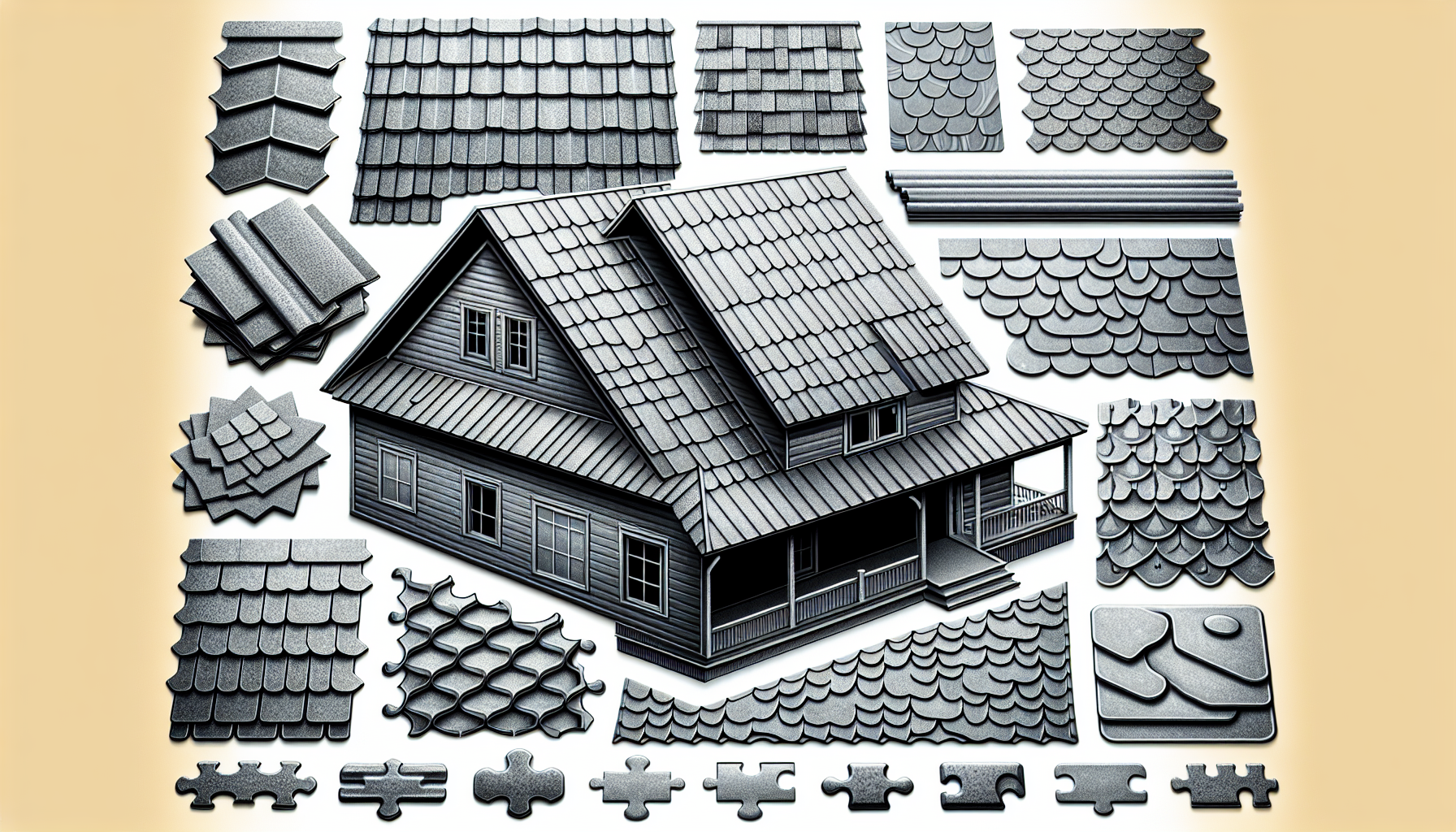 A variety of metal shingle options including stone-coated, stamped, and interlocking metal shingles