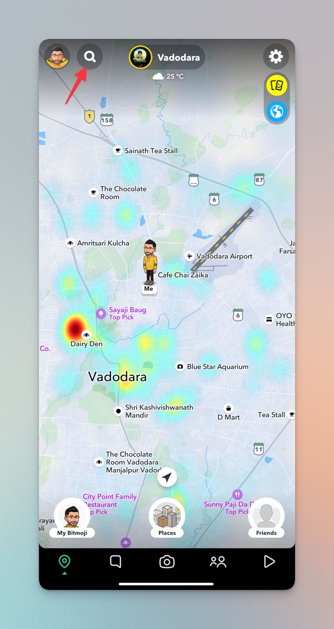 Remote.tools showing the Snapchat's snap map feature. By turning on the ghost mode, you can completely bypass the location access and sneak around on the map.