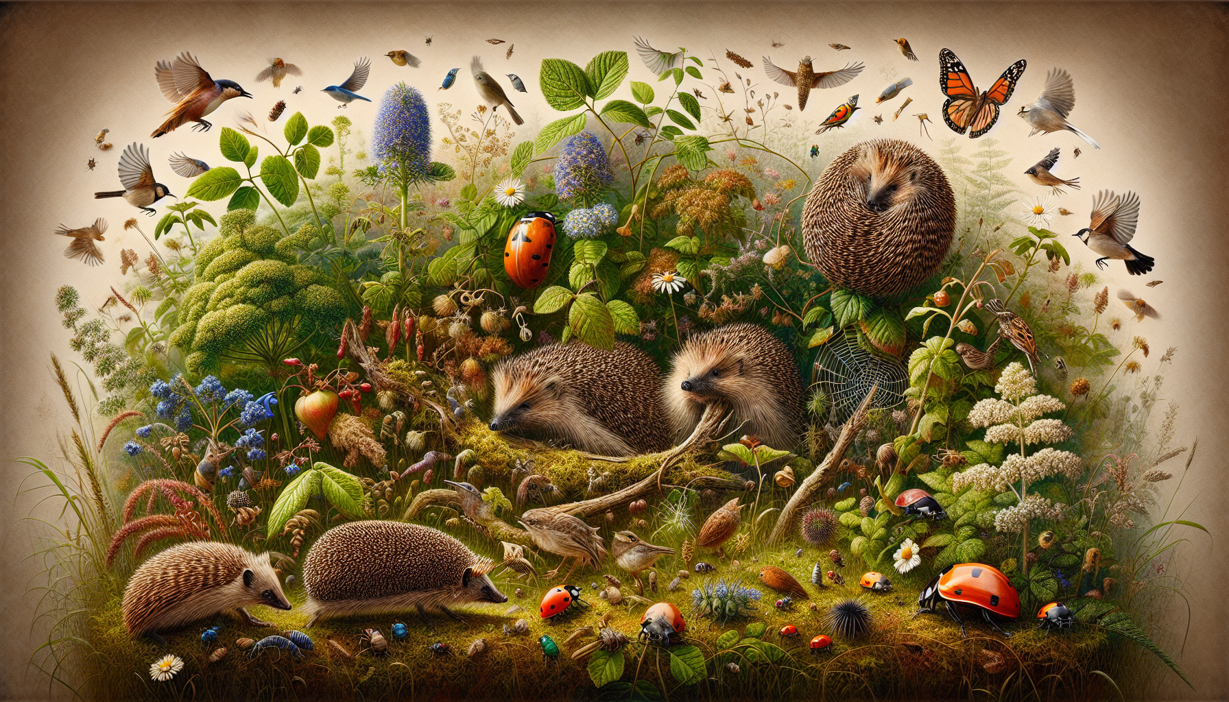Hedgerow supporting various species