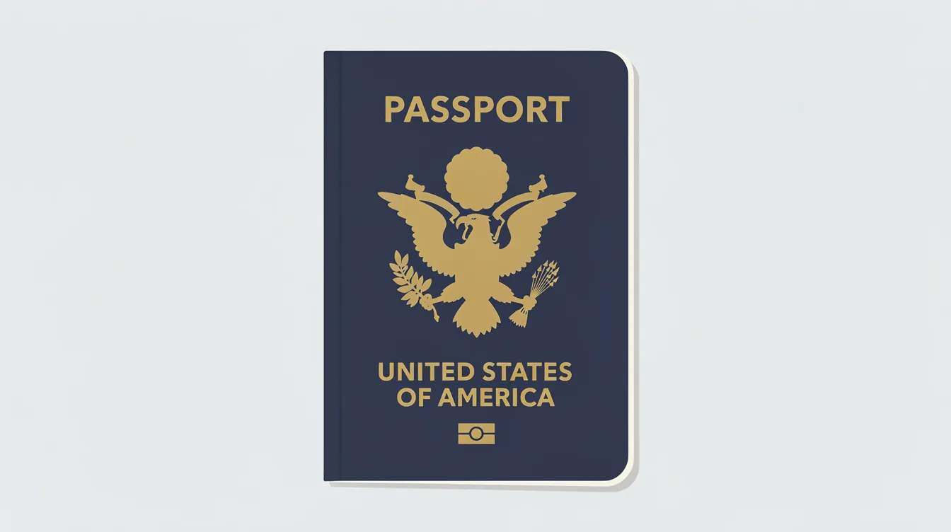 The image depicts a United States passport, showcasing its blue cover and embossed seal, symbolizing citizenship and international travel. This passport is essential for U.S. citizens living abroad to navigate issues related to foreign earned income exclusion and federal income tax obligations.
