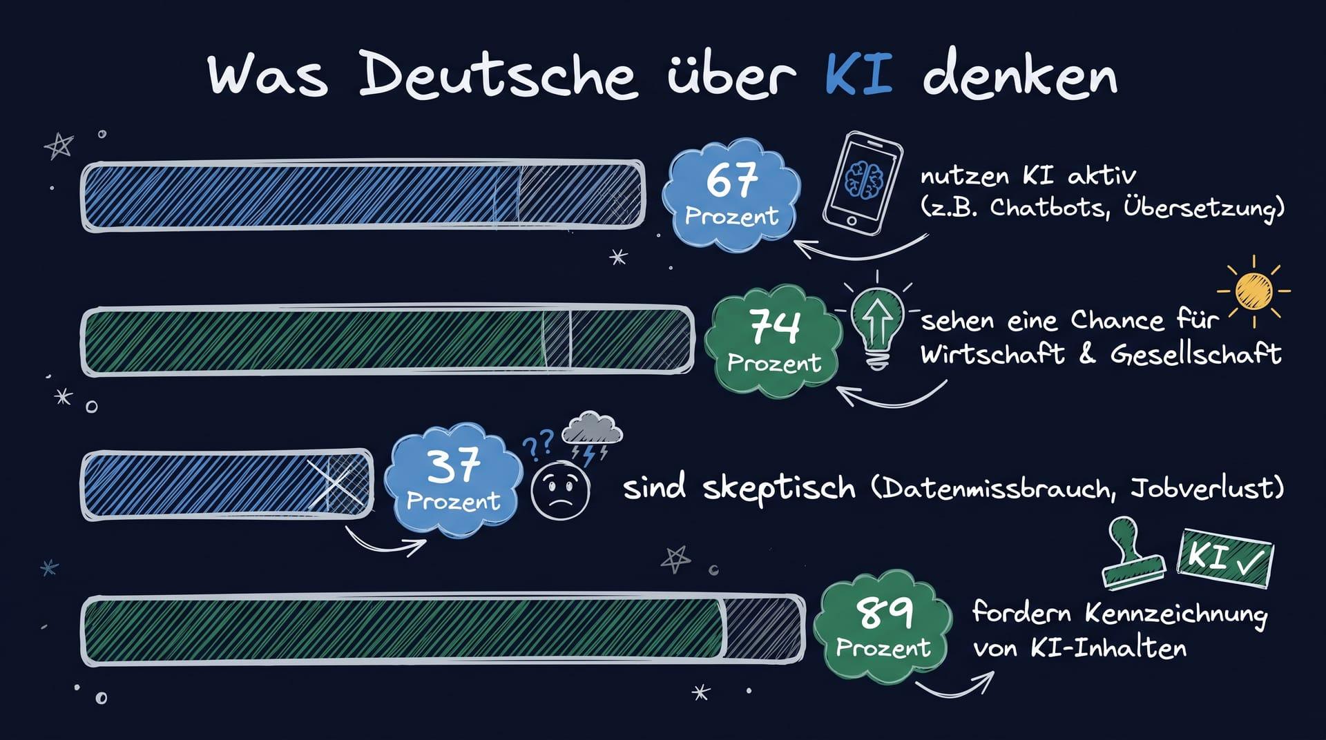 Was Deutsche über KI denken: Statistiken 2025/2026