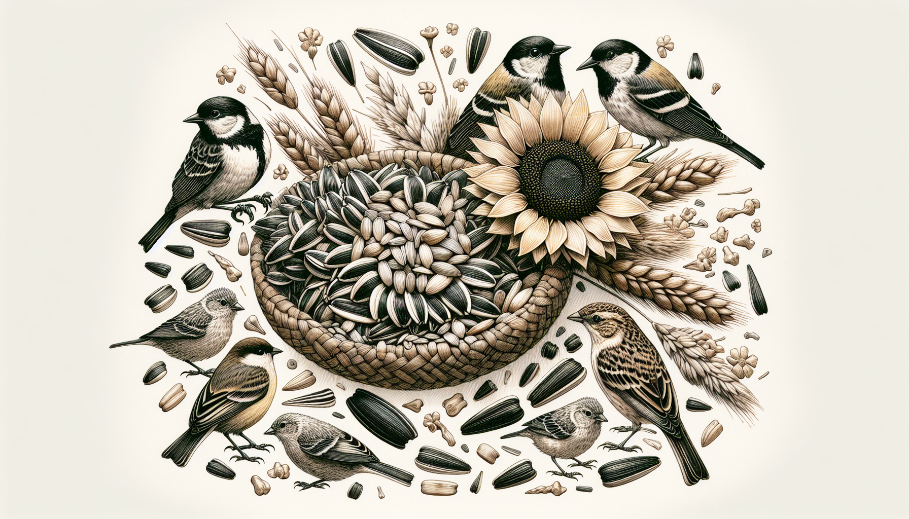 Variety of bird seeds