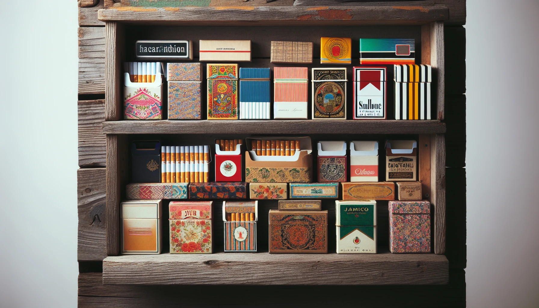 Various types of cigarette boxes
