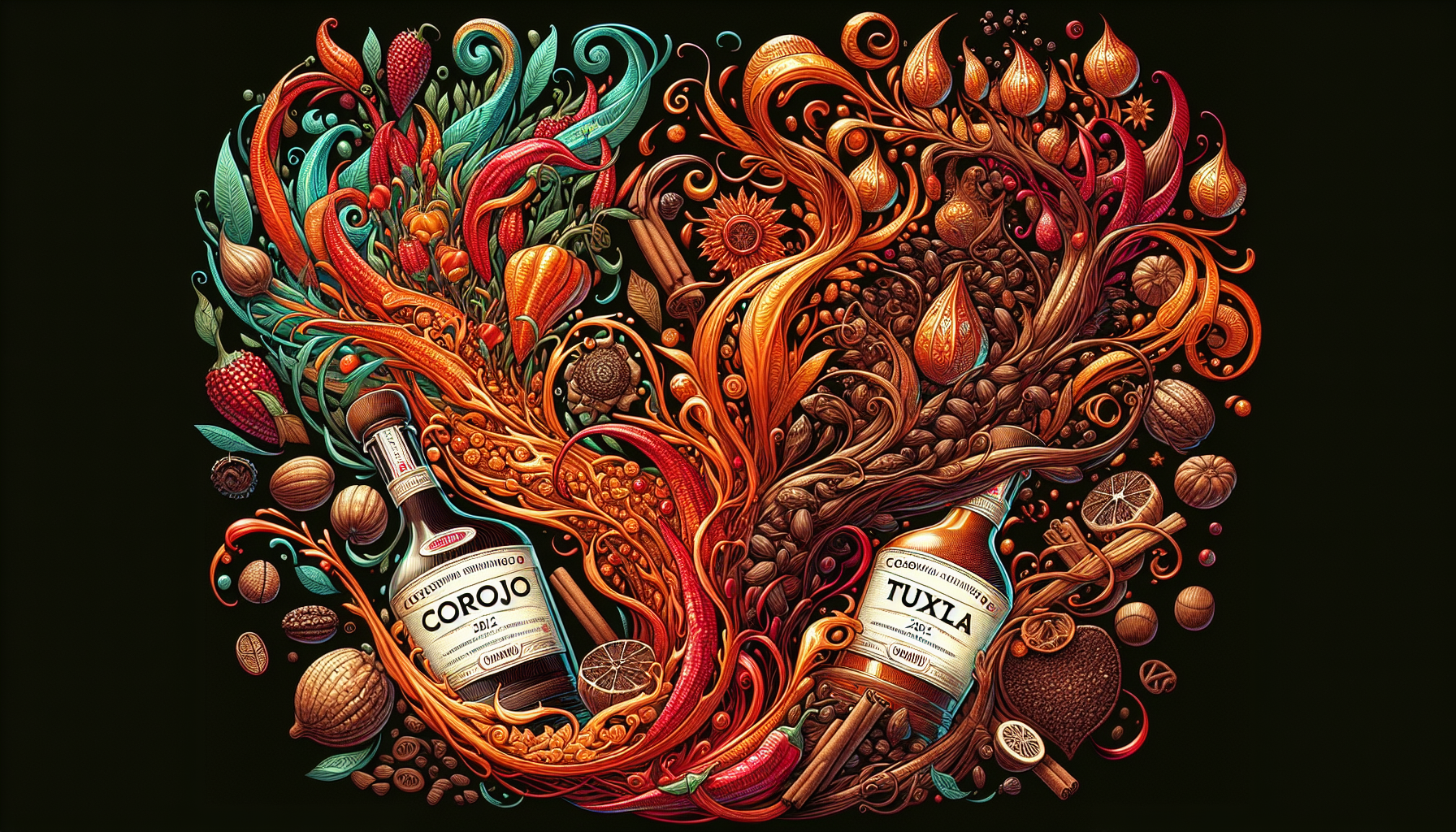 Illustration featuring the two distinct blends of the Cojonu 2012, Corojo and Tuxtla