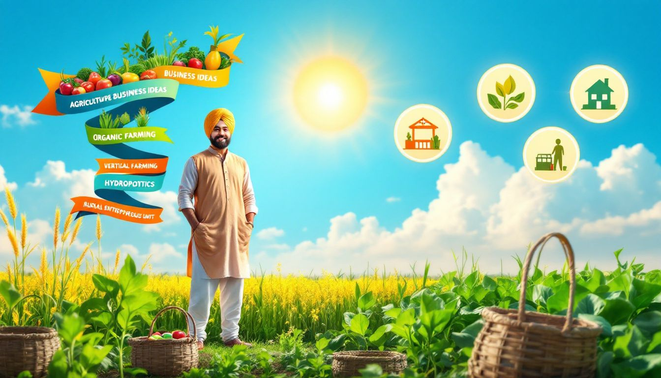 A farmer working in an organic farm in Punjab, highlighting agriculture-based business ideas.