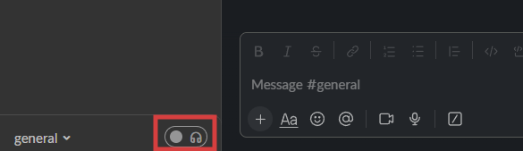A screenshot of the "start huddle" button in Slack.