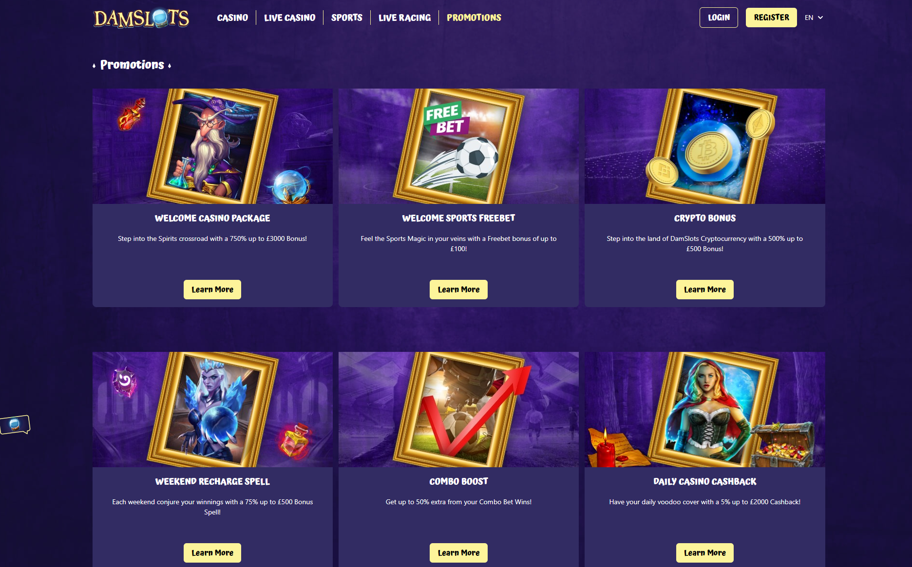 Damslots Casino Bonuses & Promotions