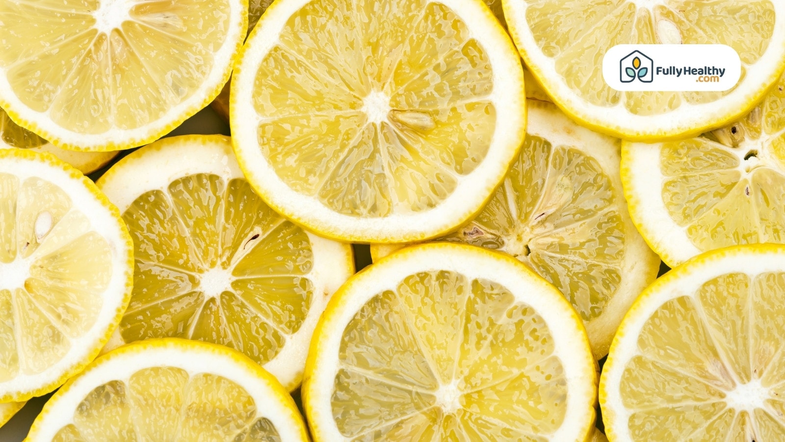 Close-up of fresh lemon slices showing juicy, vibrant yellow pulp
