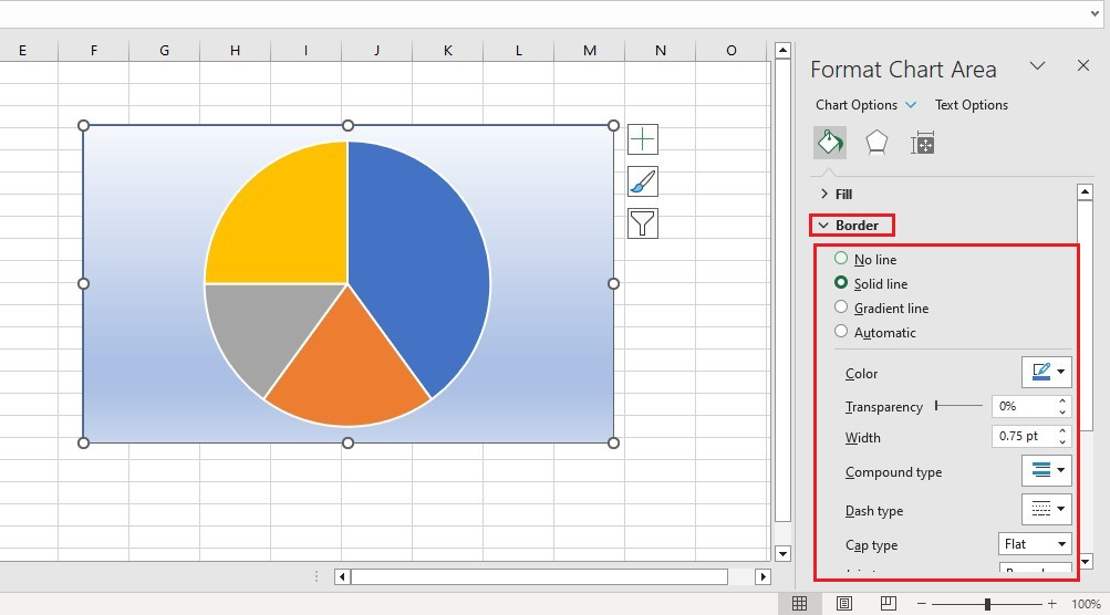 customize chart border.