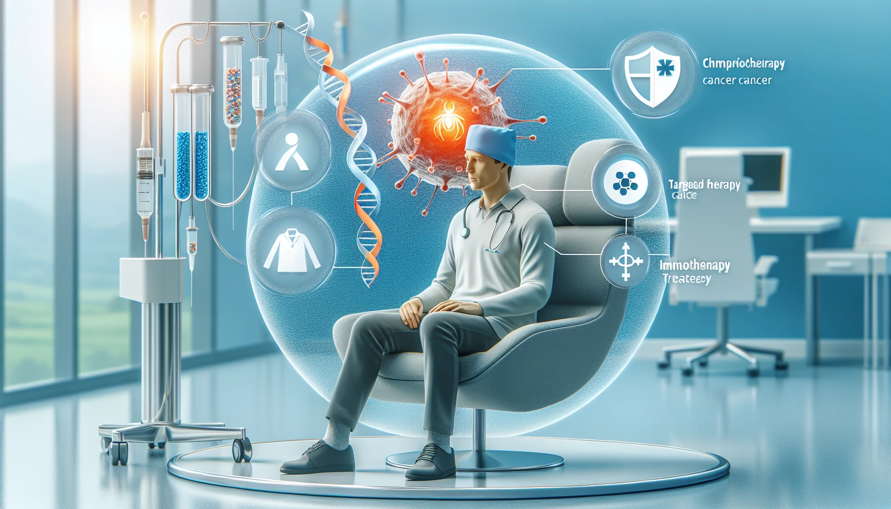 Illustration of non-surgical cancer treatments