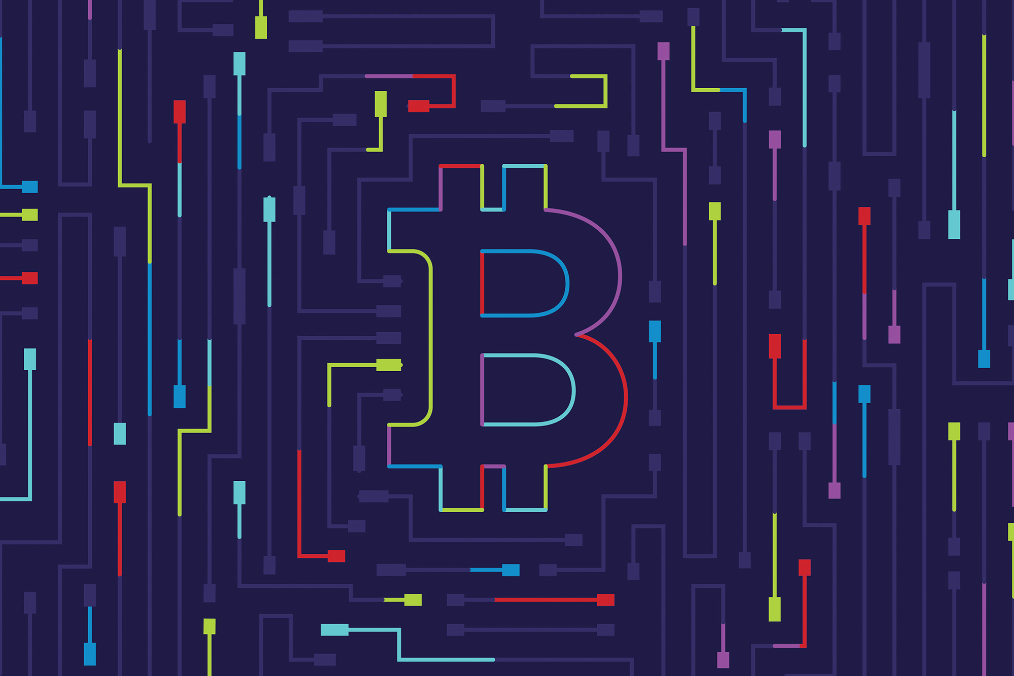 Bitcoin illustration, comparing scalability and performance on blockchains.