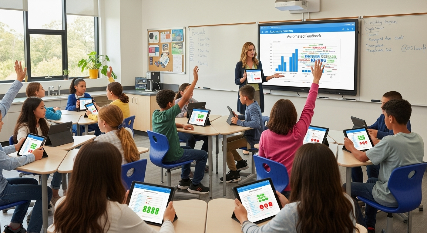 Blended feedback system combining automated assessment with human insight in a modern classroom