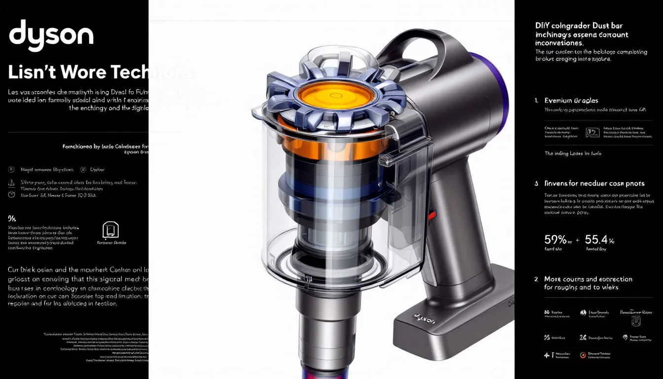Design and build quality of the Dyson vacuum cleaner.