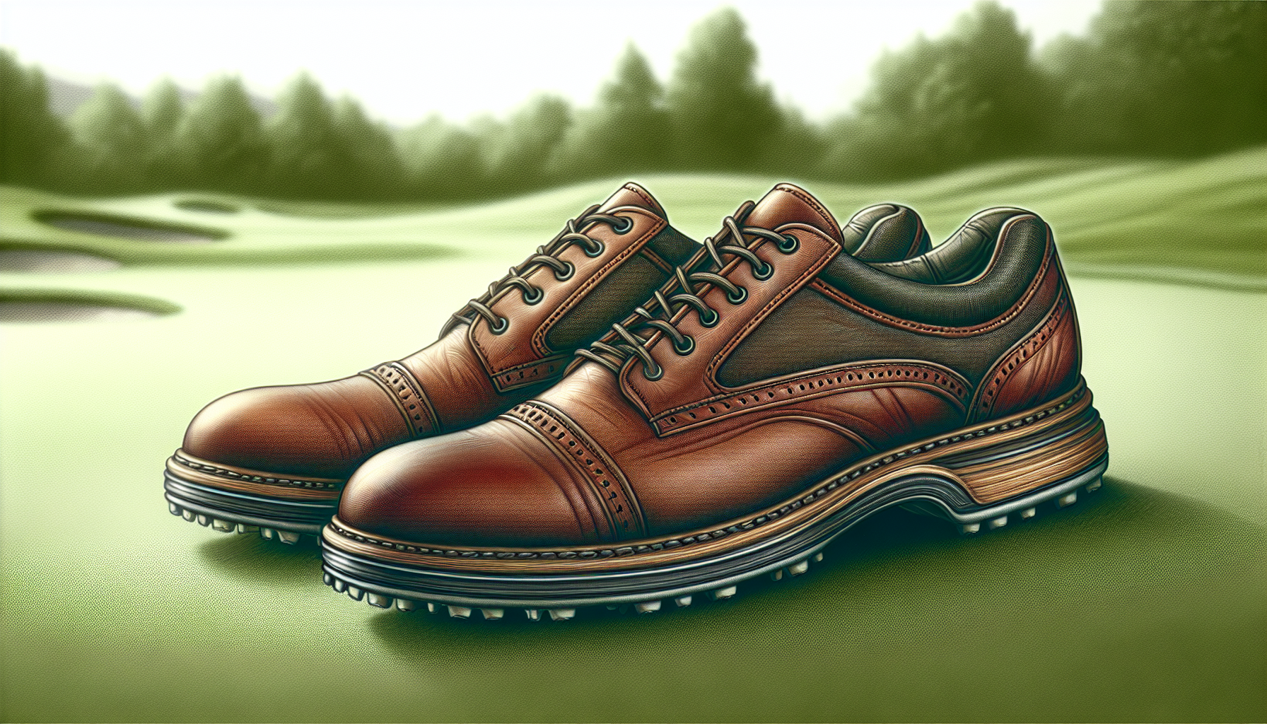 Performance leather golf shoes