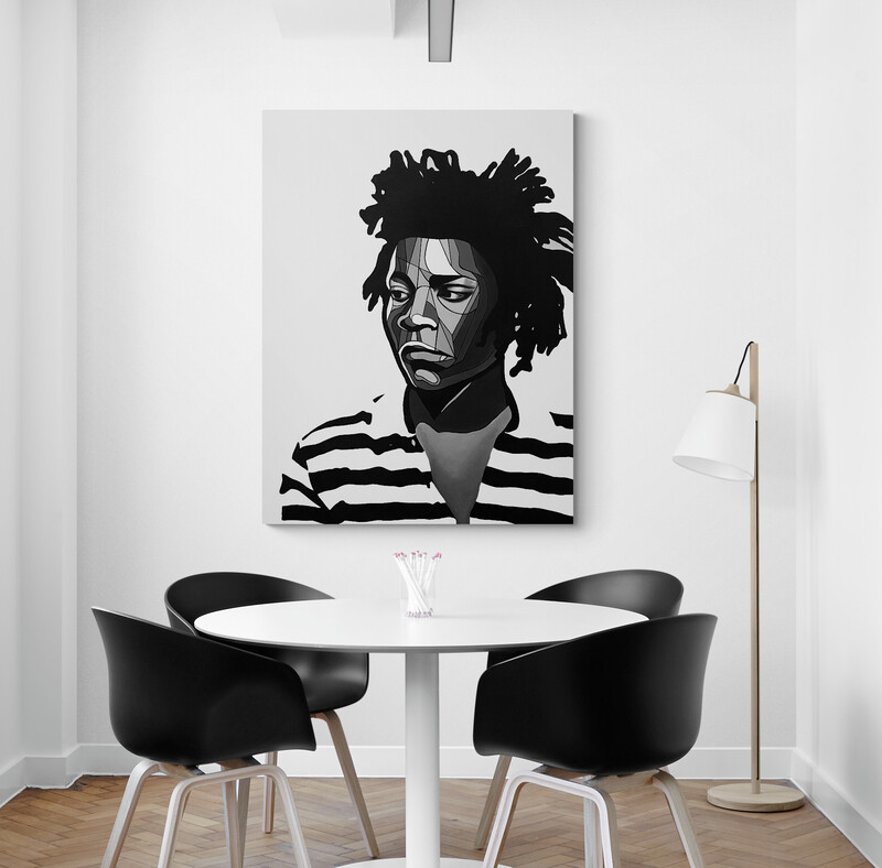 "Basquiat" by Helen George within a timeless home.