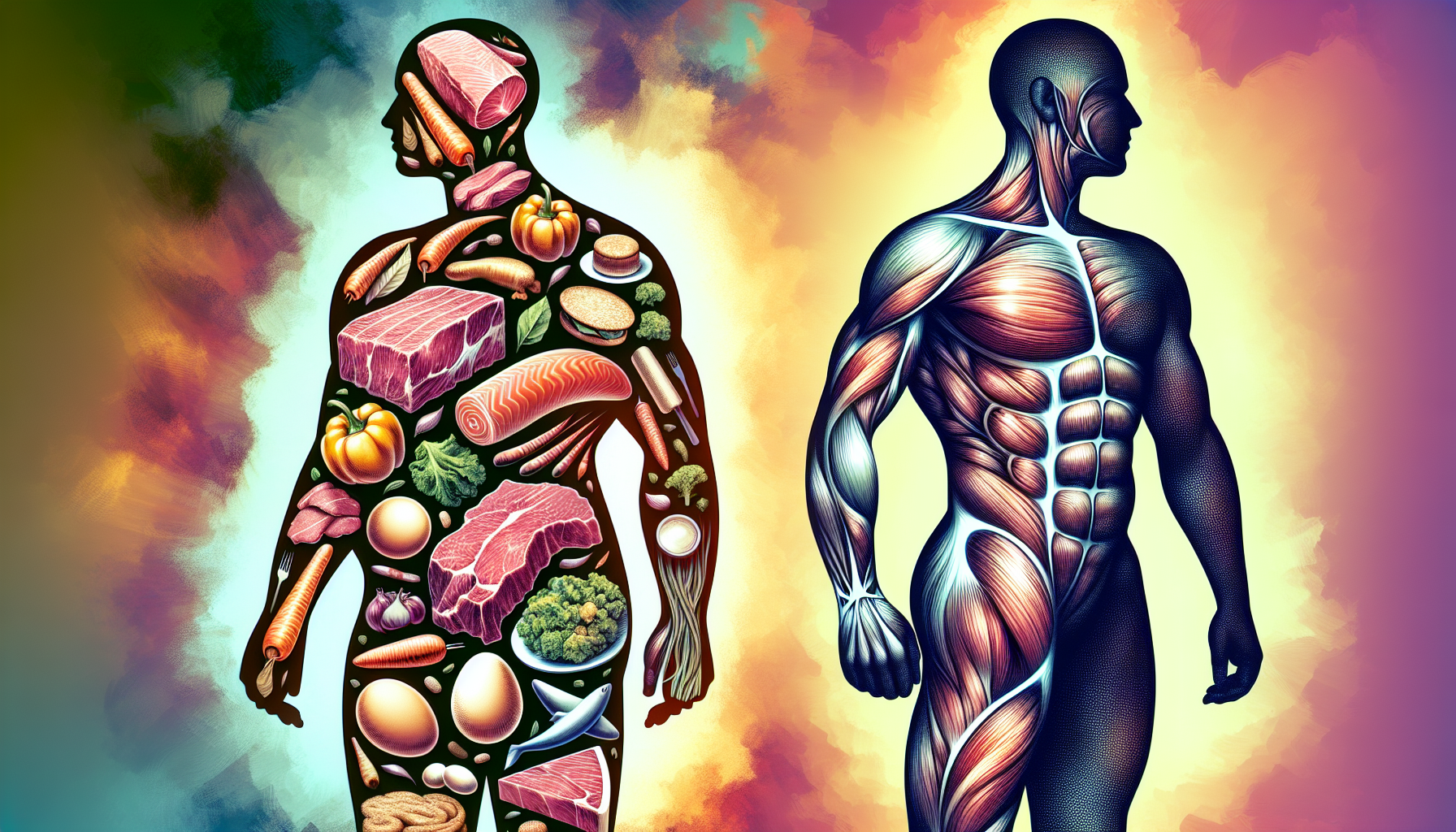 Illustration of lean muscle mass and fat reduction