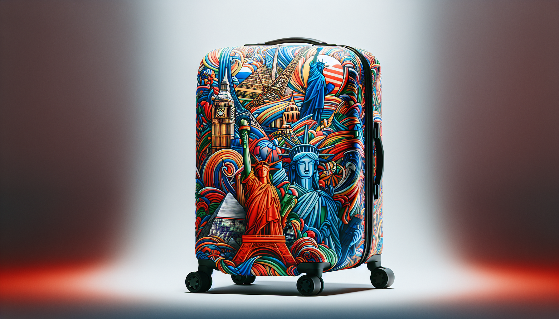 Custom luggage cover with travel destination design
