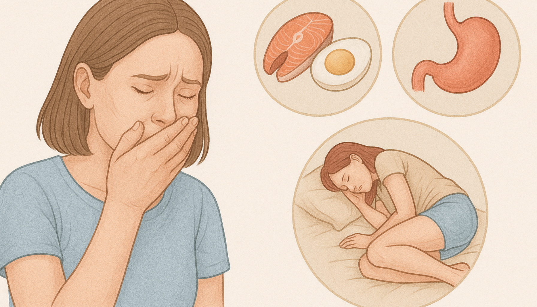 Kvinne som føler kvalme, omgitt av bilder som viser mulige årsaker: mat, mage og behov for hvile, illustrert i rolige farger. kvalme kvalme og oppkast kvalme og brekninger årsaker til kvalme gi kvalme frisk luft andre årsaker oppkast årsaker mat behandling brekninger effekt bør ofte andre kvalmen dersom brukes finnes mage ulike reisesyke unngå kvalmestillende flere tillegg væske sykdommer ingefær medisiner årsaken eksempel tilstander gjerne spis f.eks spesielt viktig tarm dehydrering symptomer gjelder bedre skyldes behandles infeksjoner omgangssyke derfor små bruk hjelpe drikk drikke første kvalm kald aktuelle mest mindre nok kjeks barn måltid forbindelse god luft vanlig opplever gir føre gravide magesmerter følelse enkelte dårlig