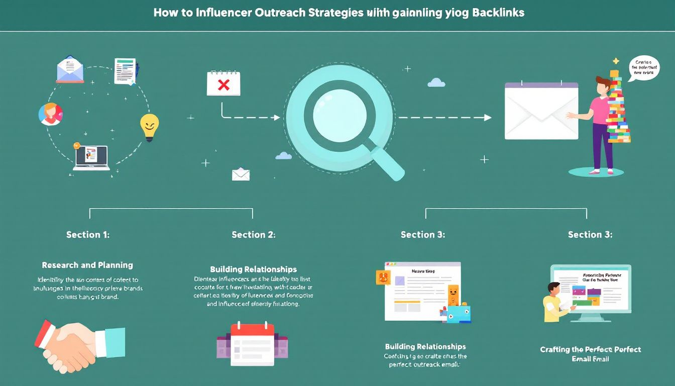 A visual representation of influencer outreach strategies for gaining backlinks.