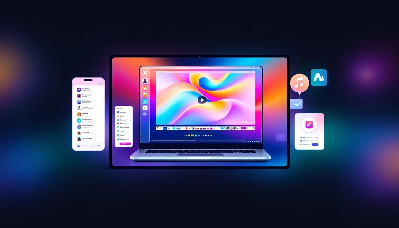 Une tablette affichant des applications de montage vid&eacute;o populaires.