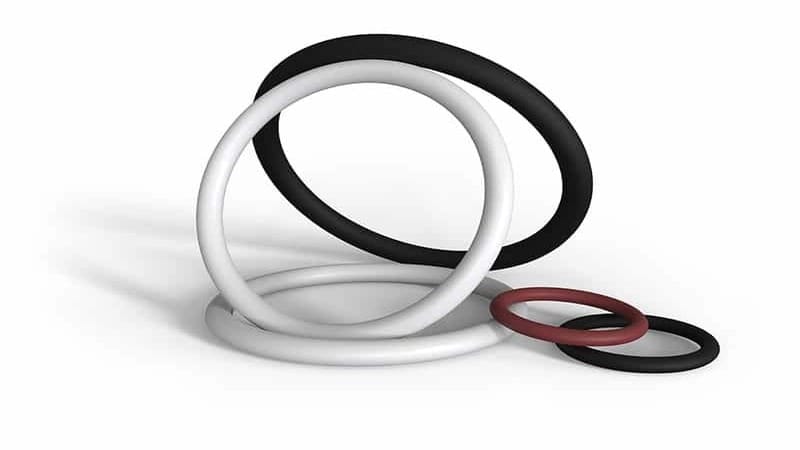 O-rings and seals are commonly made from elastic polymers