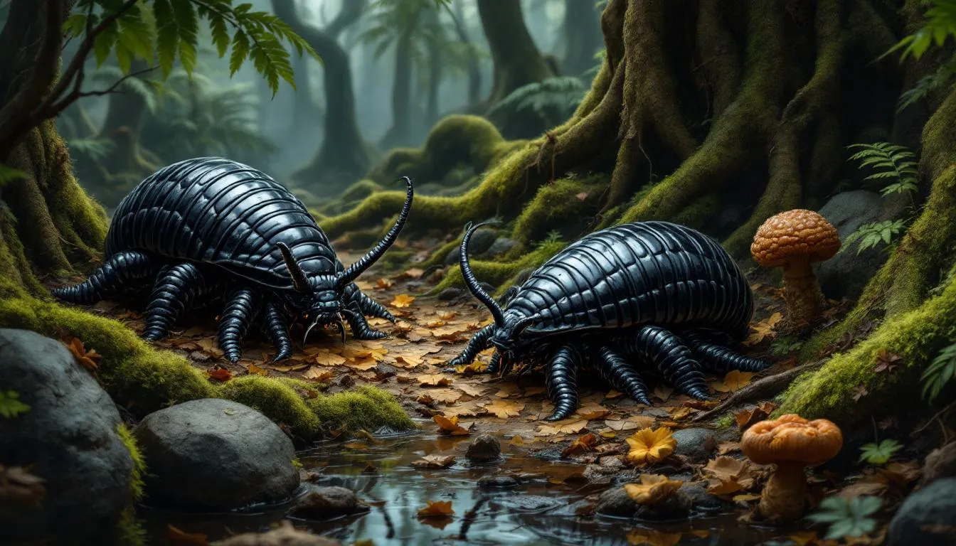 Adaptations of giant woodlice in their habitat.
