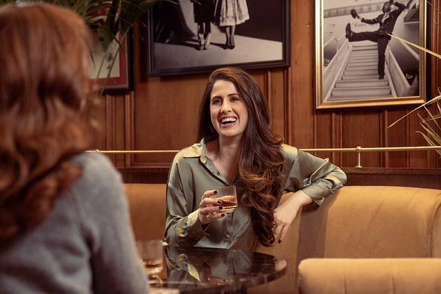 woman, bar, cocktail