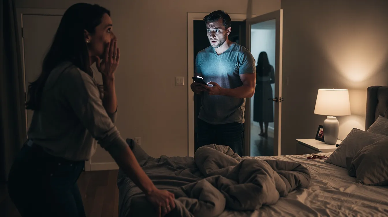 The image depicts a distraught wife confronting her husband, who appears guilty and remorseful after being caught cheating. This scene represents the deep pain and emotional turmoil that often accompanies betrayal trauma, highlighting the importance of seeking support and beginning the healing journey towards emotional well-being and rebuilding trust.