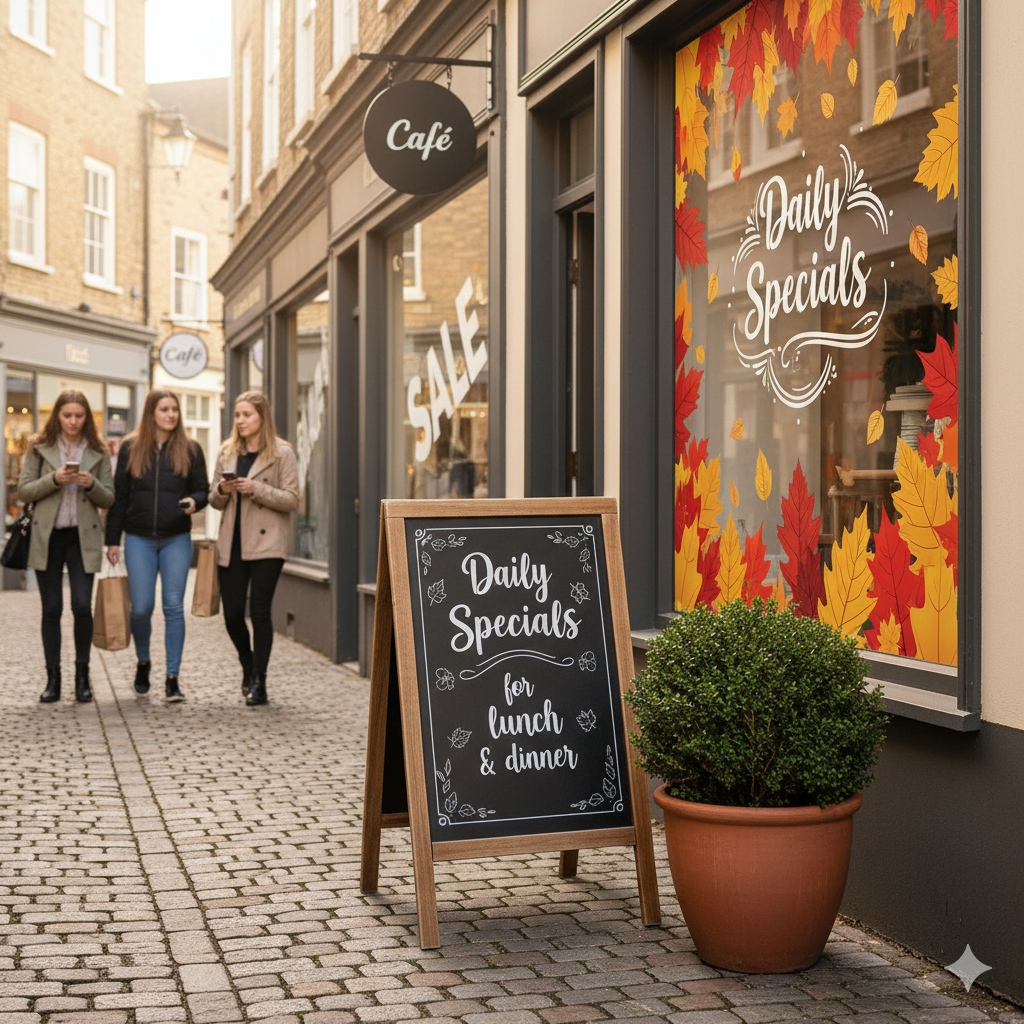 Storefront Sign Ideas: The Ultimate Guide 4 a frame and window graphics