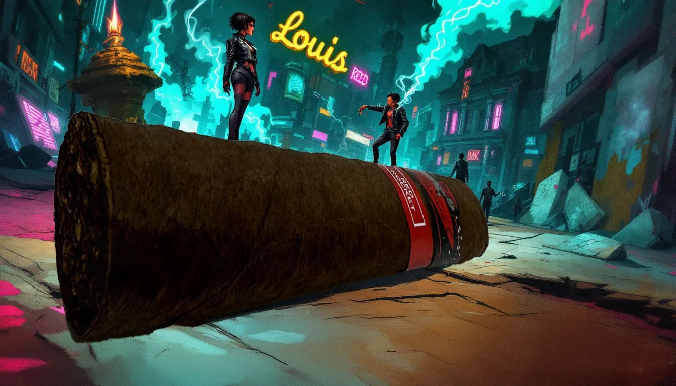 A visual display of unique characteristics of the Louis Red Rocket Toro cigars.