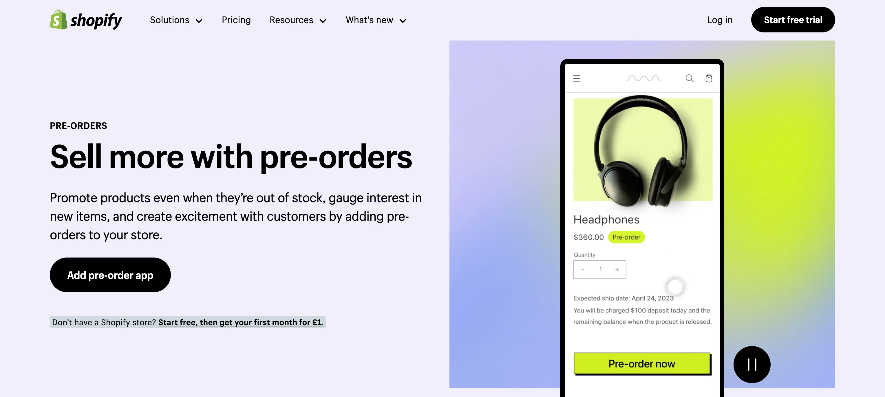 Shopify's official pre-order landing page for how to increase Shopify sales