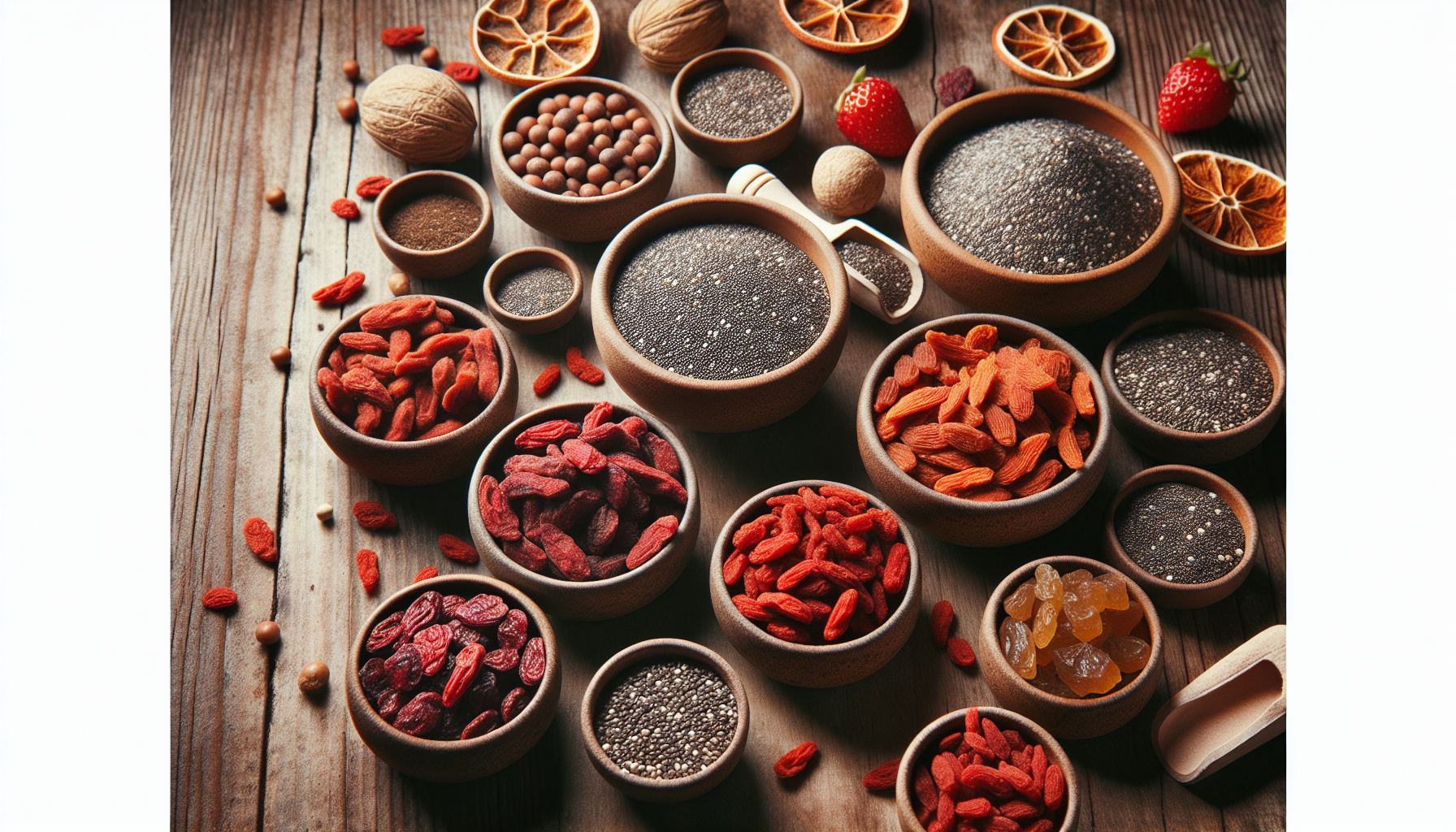 Colorful assortment of superfoods