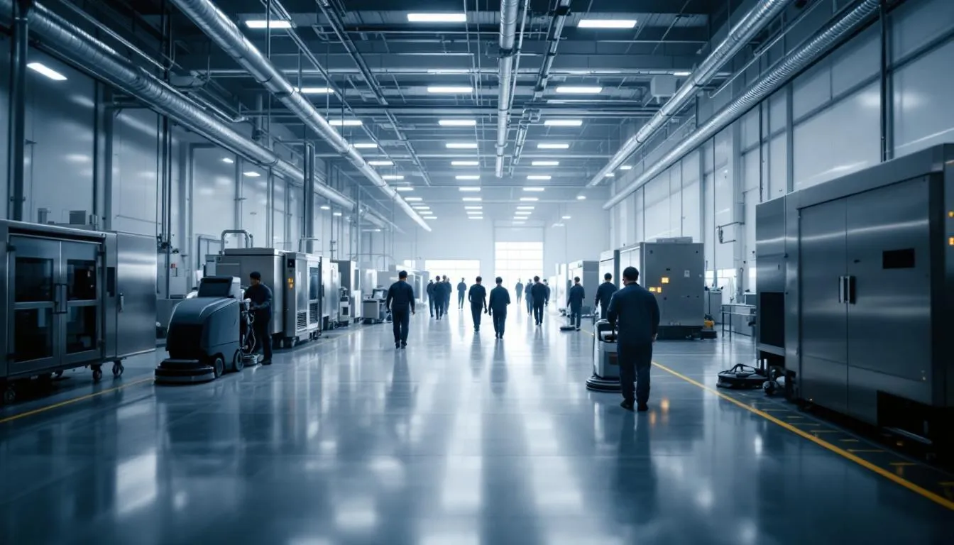 A clean industrial workspace showcasing comprehensive industrial cleaning services.