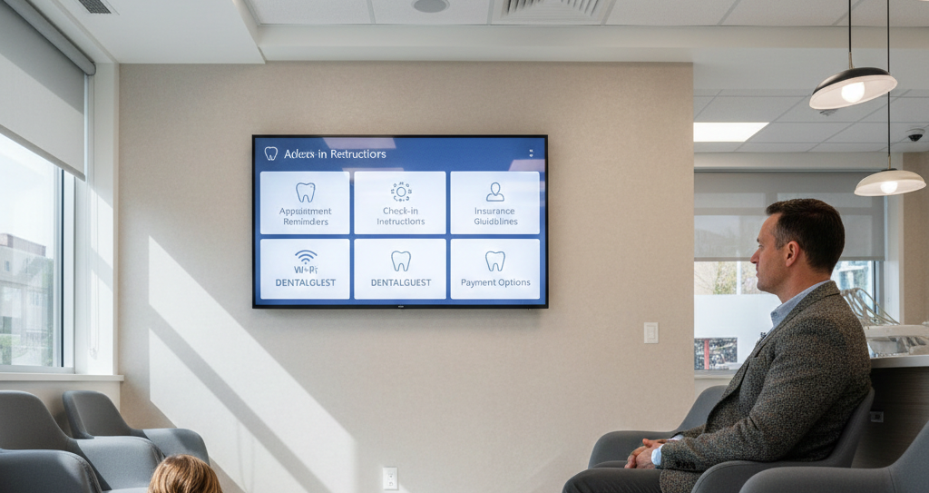 10 Ideas to Improve Your Dentist Waiting Room TV 2 display appointment reminders and practice information