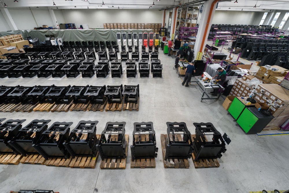 Modern industrial factory for mechanical engineering equipment powered with the right paging system.