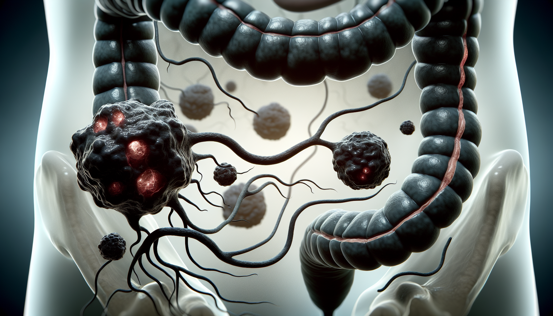 Illustration of cancer cells spreading to distant organs