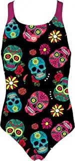 Arena-Girls-Sports-Swimsuit-Crazy-Skulls-Carnival