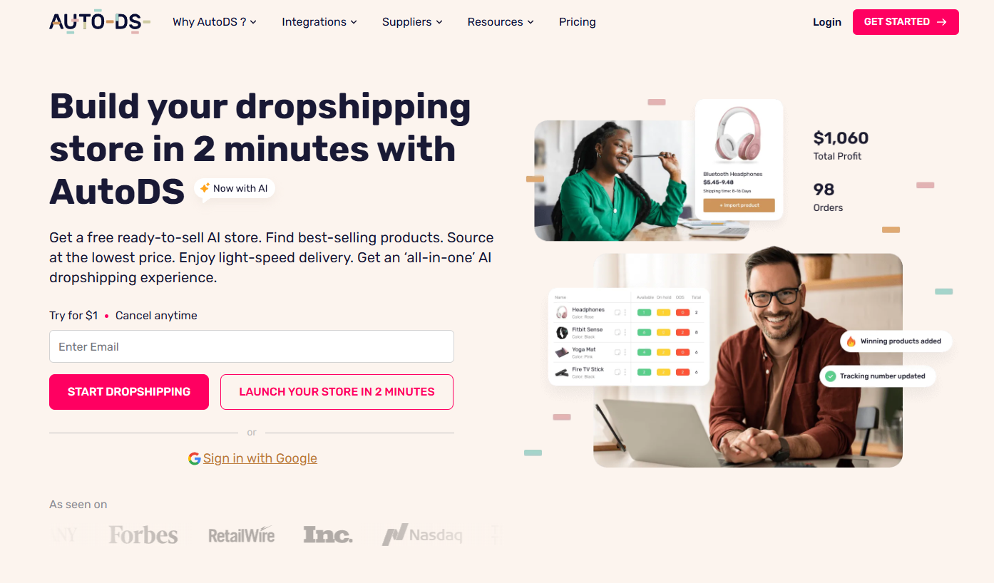 finding dropshipping suppliers using autods