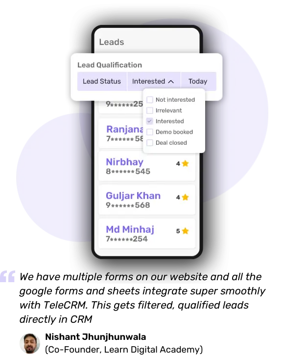 Managing customer queries and handovers with Telecrm