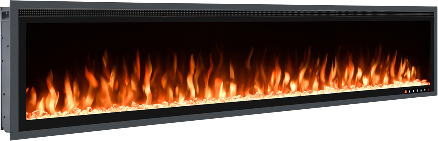 Safety features of an electric fireplace with no real flames.