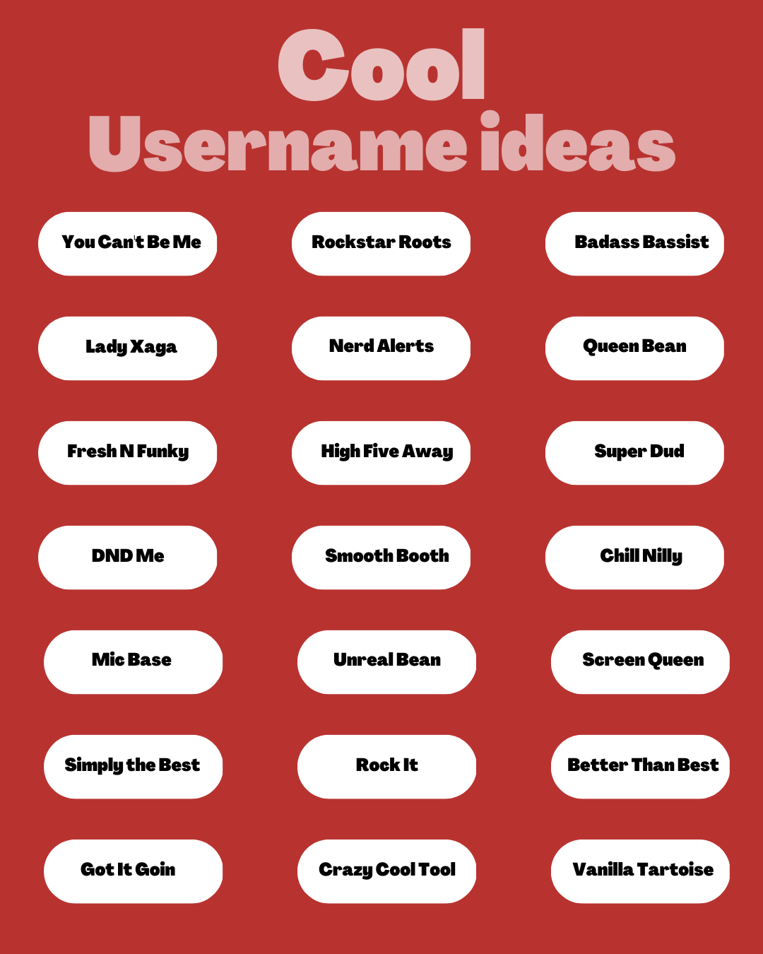 Remote.tools shares a list of cool username ideas for your social handles.